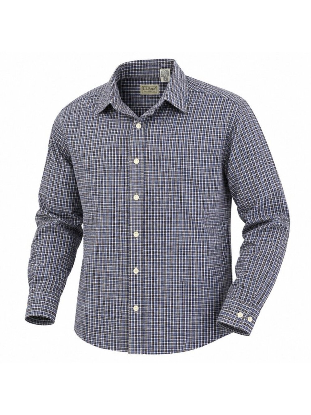 L.L.Bean Mens XL Regular Plaid Check Button Down Shirt 100% Cotton Long Sleeve